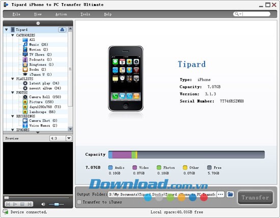 Tipard iPhone to PC Transfer