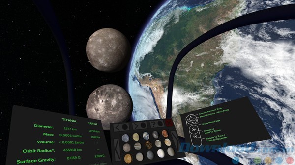 Các tùy chọn trong Titans of Space