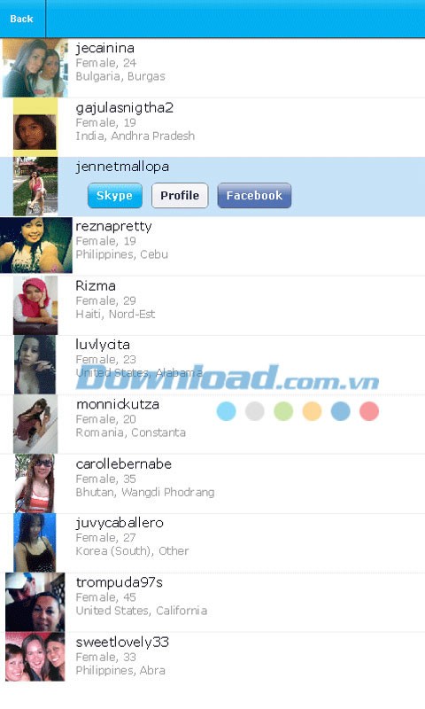 TK Contact list for Skype on Android