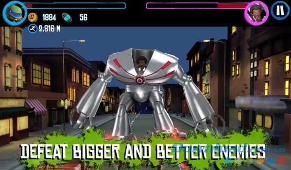 TMNT: Rooftop Run cho Android có thiết kế đồ họa hoạt hình sinh động, đẹp mắt