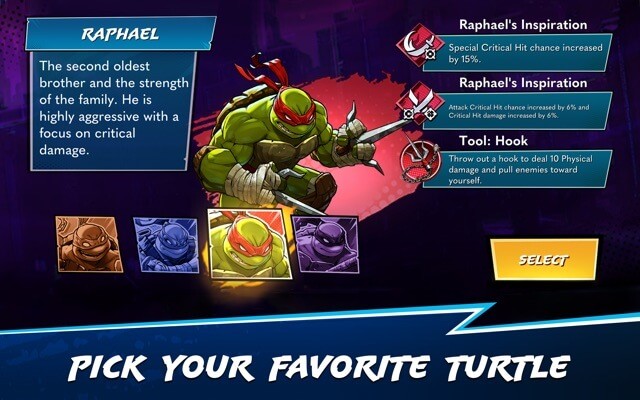 Chọn ninja rùa mạnh mẽ mà bạn yêu thích