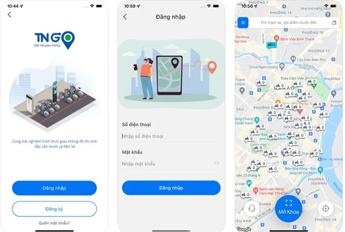 Ứng dụng TNGO - Dịch vụ thuê xe đạp online