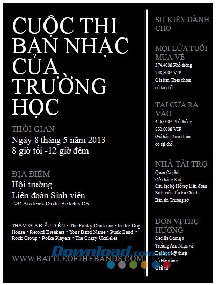 Tờ bướm sự kiện học thuật đen trắng
