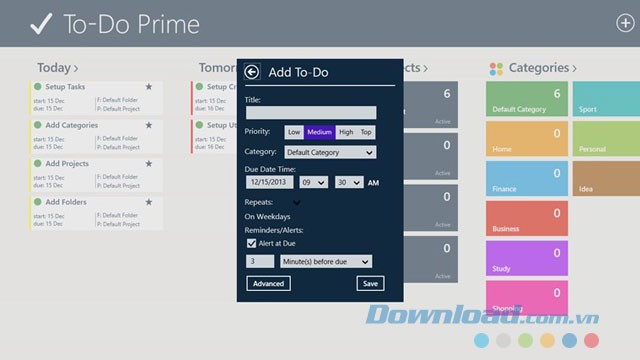 Thêm công việc mới nhanh chóng
