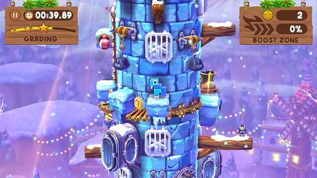 Điều khiển voi ma mút và những người bạn leo tháp, vượt chướng ngại vật và thu thập item