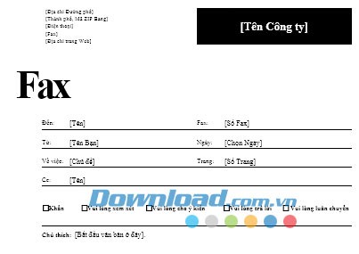 Tờ thông tin fax