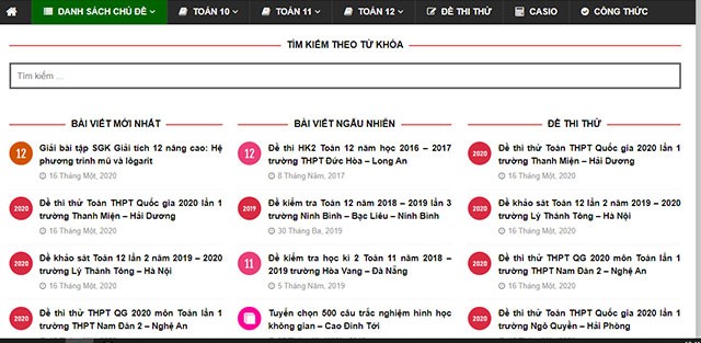 Website học toán - Toán Math