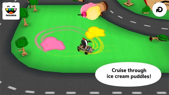 Chạy qua vũng kem lớn nhỏ trong thế giới Toca Cars