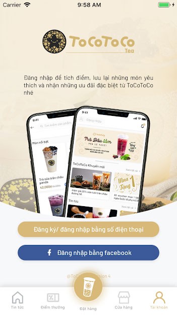 Tải ứng dụng TocoToco cho iOS