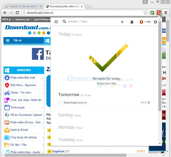 Todoist cho trình duyệt