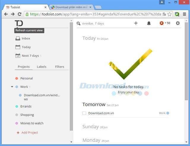 Todoist trên web