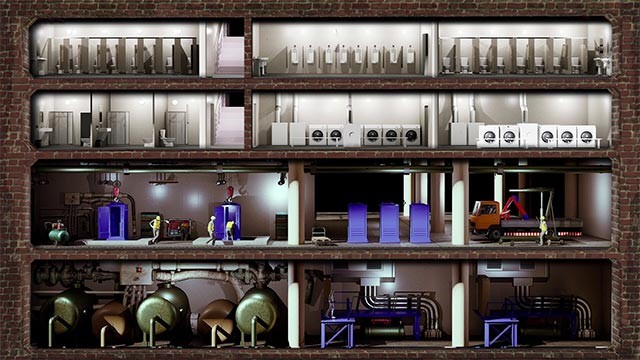 Quản lý hệ thống nhà vệ sinh công cộng và di động trong game Toilet Empire