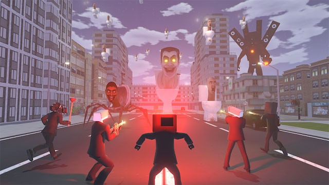 Bạn bước vào cuộc chiến sinh tồn thú vị giữa các quái vật bồn cầu và camera man trong game Toilet War: Skibd vs Camera