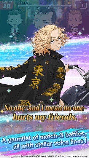 Thưởng thức một loạt trận chiến match-3 với nhân vật được lồng tiếng xuất sắc