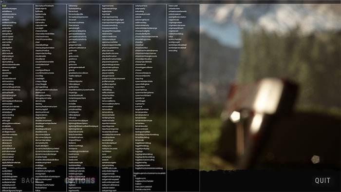 Menu cheat code trong Sons of the Forest