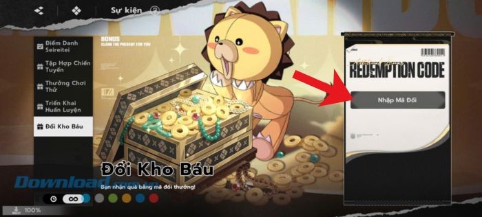 Nhập chính xác mã code phía bên trên, rồi nhấn vào nút Đổi.