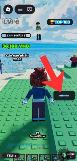 Chạm vào mục Đổi code