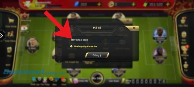 Nhập mã giftcode ở phía bên trên > Nhấn vào nút Đồng ý