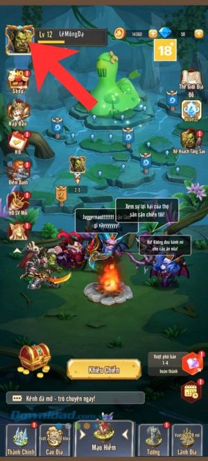 Ấn vào ảnh Avatar