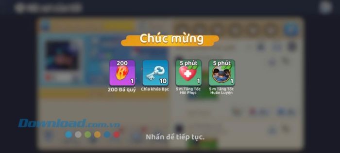 Chạm vào vị trí bất kỳ trên màn hình, để nhận những phần thưởng