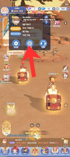 Chạm vào mục Redeem, phía bên cạnh của mục Cài đặt