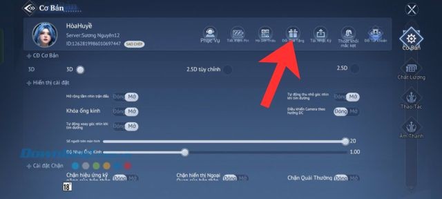 Chạm vào mục Đổi quà tặng
