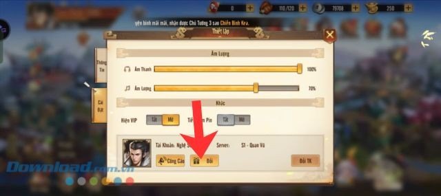 Ấn vào nút Đổi.