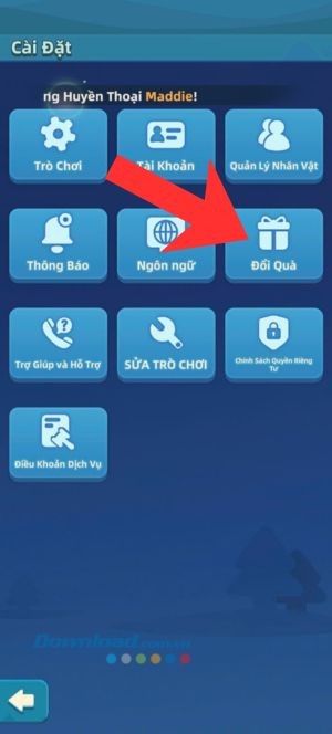 Chạm vào mục Đổi quà