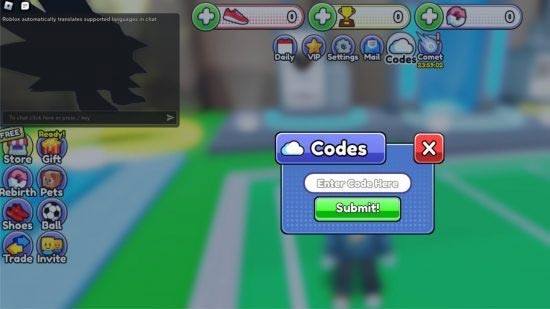 Màn hình đổi code Head Soccer Simulator