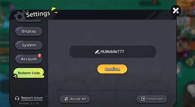 Cách nhập code HERO'S LAND rất đơn giản