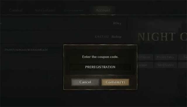 Nhập code Night Crows để nhận được những phần thưởng miễn phí