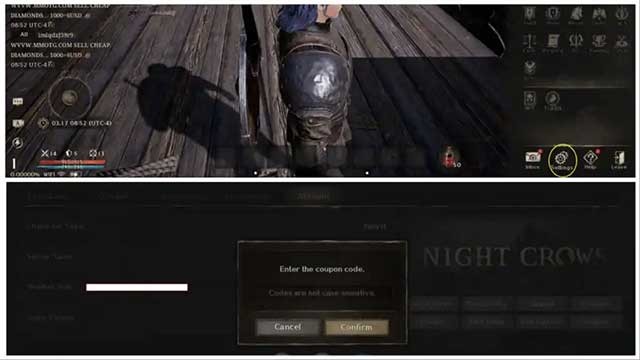 Quá trình nhập mã code Night Crows rất dễ dàng và nhanh chóng