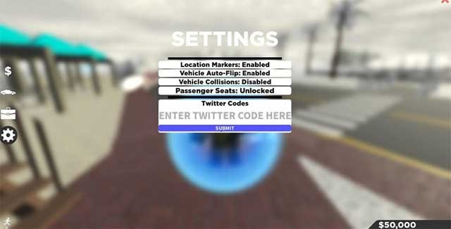 Mở menu cài đặt và nhập code vào phần Twitter Codes