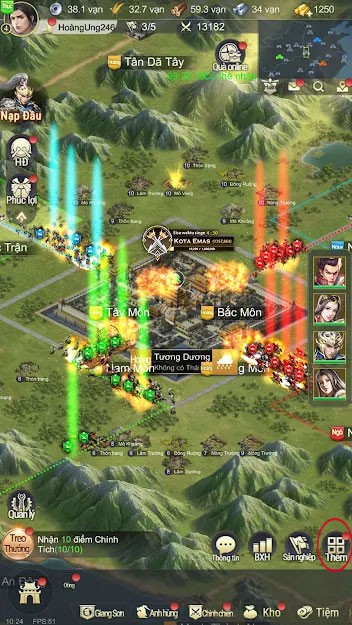 Giao diện chính của game Tân Tam Quốc Max