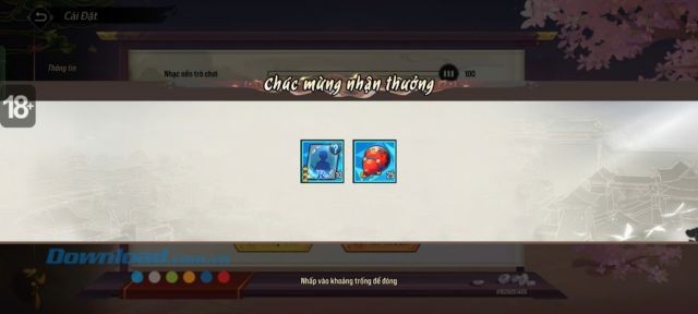 Chạm vào màn hình để nhận những phần thưởng