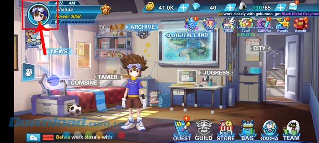 Mở và đăng nhập tài khoản game Digital Chronicle: Evolution