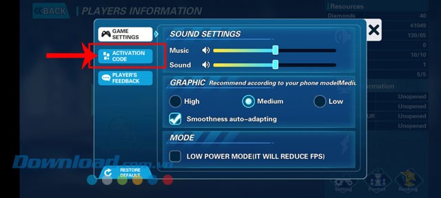 Nhấn vào biểu tượng cài đặt