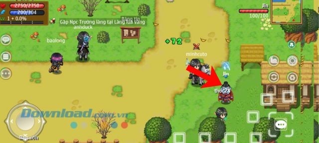 Di chuyển nhân vật đến gặp NPC Jin