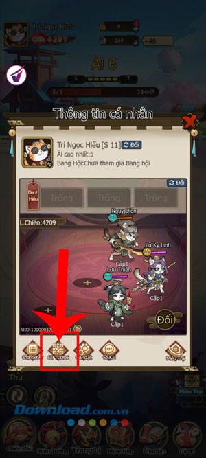 Chạm vào mục Giftcode