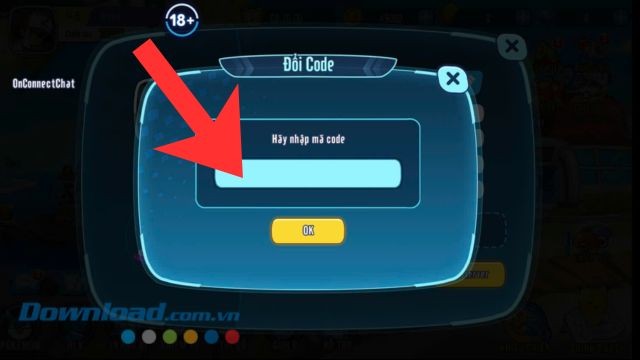 Nhập một trong những mã giftcode