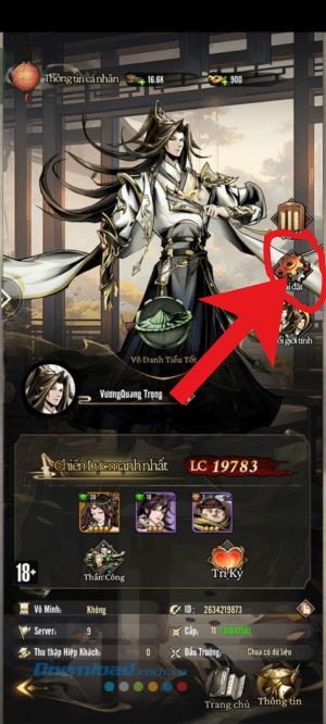 Ấn vào mục Cài đặt