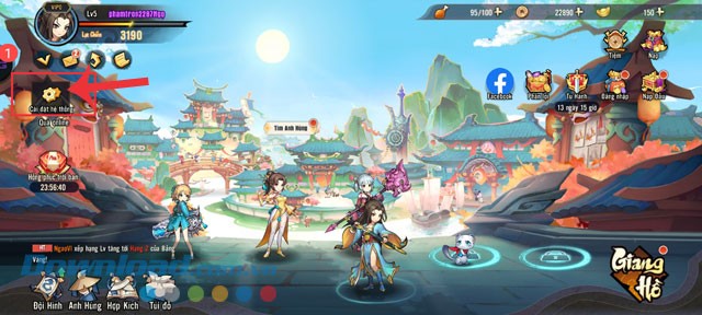 Ấn vào mục Cài đặt hệ thống