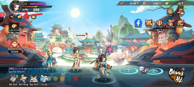 Ấn vào biểu tượng bức thư