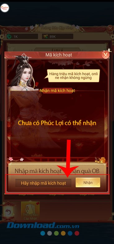 Nhập mã code