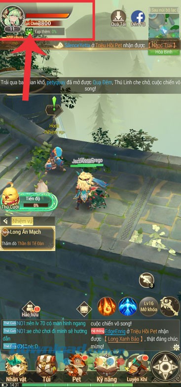 Ấn vào biểu tượng ảnh đại diện