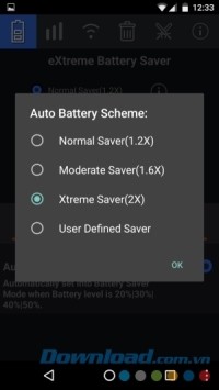 Toolbox eXtreme cho Android áp dụng chế độ tiết kiệm pin
