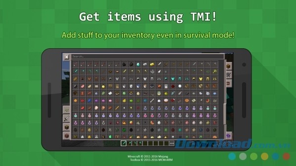 Bộ công cụ hỗ trợ chơi game hoàn hảo Toolbox for Minecraft: PE cho Android