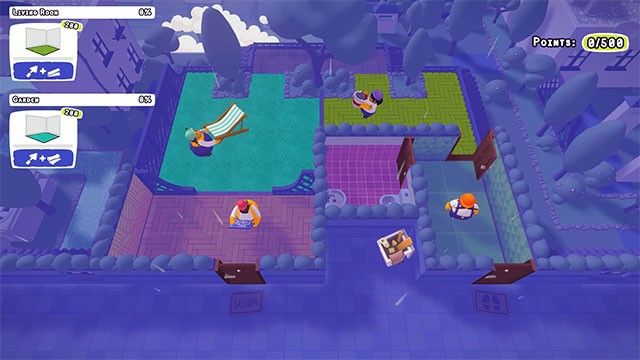 Hợp tác với đồng đội trong team để sửa nhà nhanh chóng trước khi hết giờ