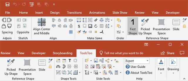 ToolsToo bổ sung hơn 100 công cụ tùy biến vào ribbon của PowerPoint