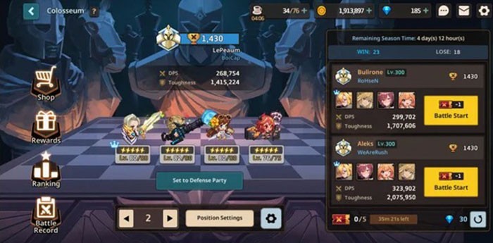 Chế độ Colosseum trong Guardian Tales